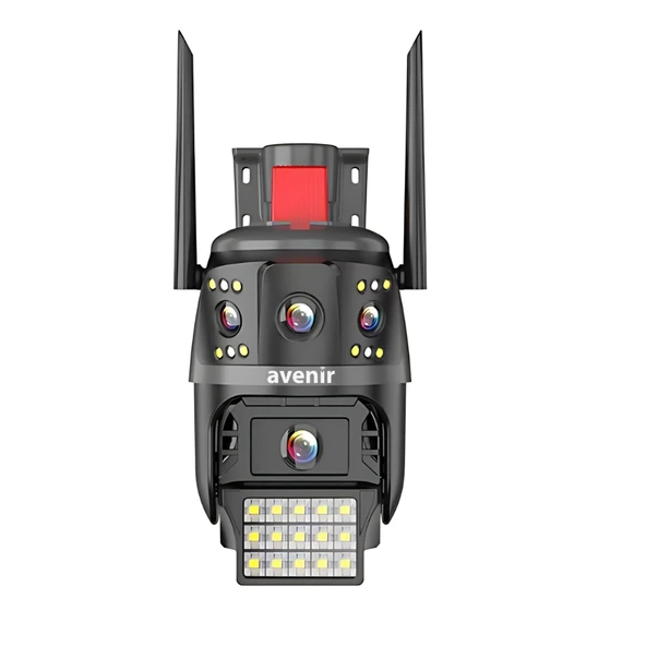 AVENIR AV-S313 4MP 2 Kameralı PTZ Wifi Sirenli Kamera ürün görseli 1