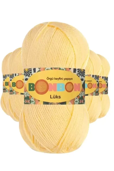 5 Adet Lüks Patik İpi Yünü Bebe Sarı 98292 - bonbon mudanis ürün görseli 1
