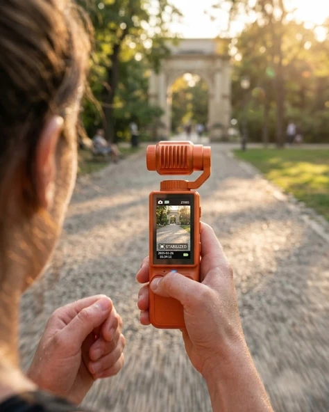 4k Ultra Hd Gimbal Kamera Sabitleyici Ve 180 Derece Hareketli Lensli Vlog Kamera ürün görseli 1