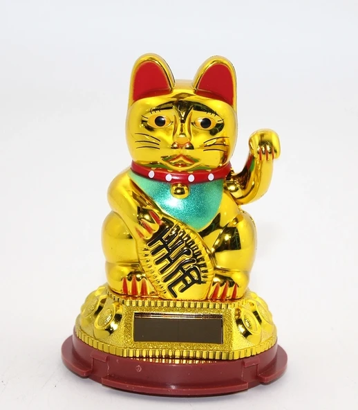 Güneş Enerjili Pati Salayan Şans Kedisi ( Maneki Neko ) Alk2931 ürün görseli 1