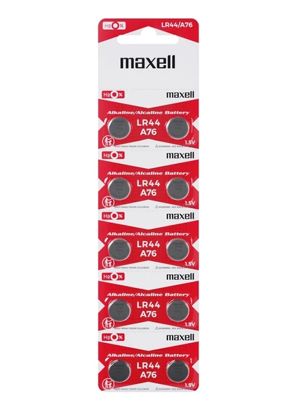 Maxell Lr44 Ag13 Sr44 A76 1.5v Alkalin Saat Pili 10 Adet ürün görseli 1