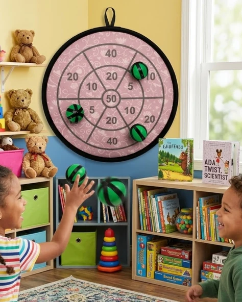 Güvenli Dart Oyunu Cırtlı Toplu Çocuk Oyuncağı Eğlence Ve Beceri Seti ürün görseli 1