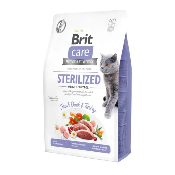 Brit care tahılsız sterilised kedi 2kg ördekli kısırlaştırılmış kedi maması ürün görseli 1