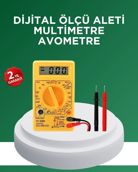 Dijital Multimetre Ölçü Aleti Ac Dc Ölçüm Ve Lcd Ekranlı ürün görseli 1