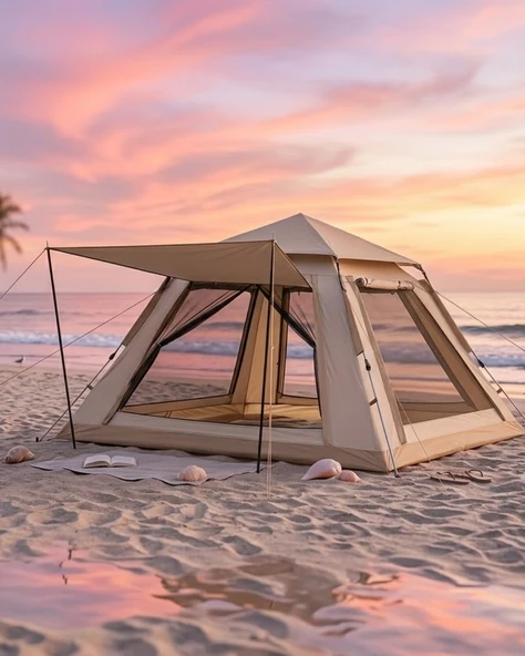 Büyük Aile Kamp Çadırı 240x240x160 Cm Gölgelikli 6 Kişilik Outdoor Çadır ürün görseli 1