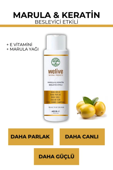 Welive MARULA & KERATİN BESLEYİCİ BAKIM ŞAMPUANI 400 ML ürün görseli 1