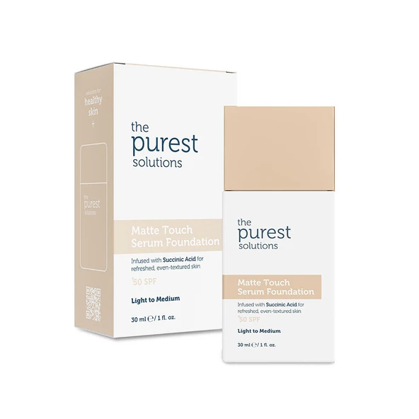 The Purest Solutions Matte Touch Sebum Dengeleyici ve Matlaştırıcı Serum Fondöten SPF50+ Açık-Orta Ton 30 ml ürün görseli 1