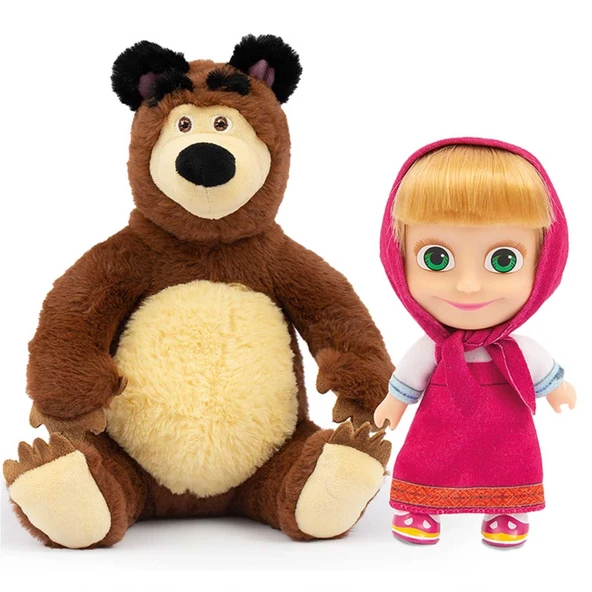 Masha ile Koca Ayı 20 Cm Peluş 12 Cm Bebek MHA21000 ürün görseli 1