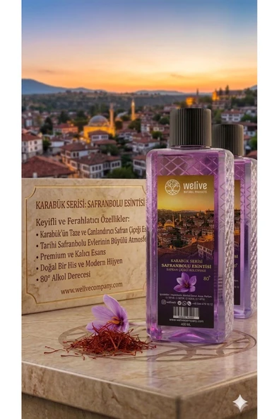 Welive KARABÜK SERİSİ SAFRANBOLU SAFRAN ÇİÇEĞİ KOLONYASI 400 ML 80 DERECE (ANADOLU SERİSİ) ürün görseli 1