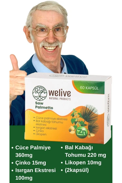 Welive Cüce Palmiye Takviyesi – Erkek Sağlığı ve Desteği İçin 60 Kapsül ürün görseli 1