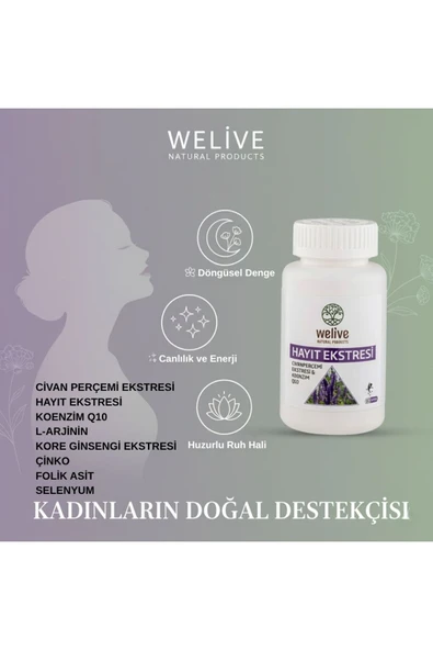 Welive Hayıt Ekstresi 60 Kapsül - Kadınlar İçin Hormonal Denge | PMS ve Destekli ürün görseli 1