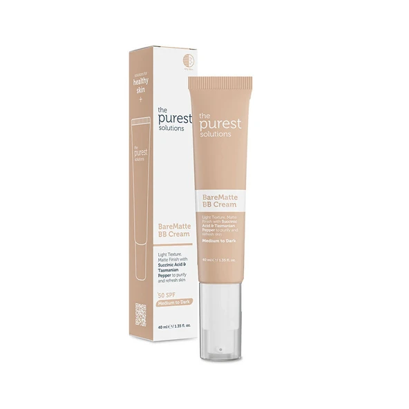 The Purest Solutions Yağlı ve Karma Ciltler İçin Matlaştırıcı BB Krem SPF 50+ Orta-Koyu Ton 40 ml ürün görseli 1