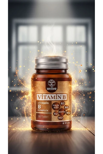 Welive Vitamin B Kompleks 30 Tab (B5, B6, B12, Folik Asit, Biotin) ürün görseli 1