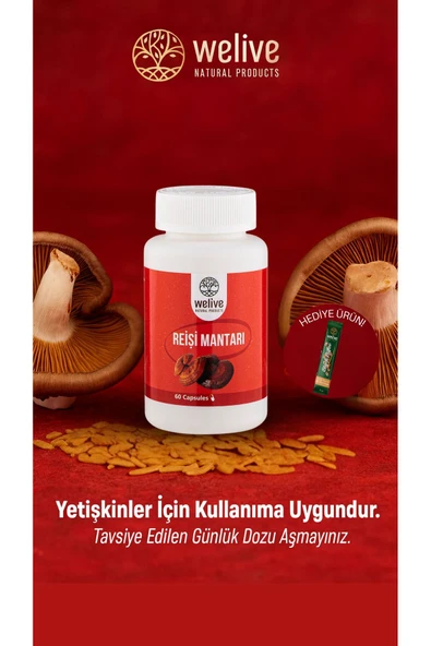 Welive Reişi Mantarı – 1000 mg Günlük Destek – 60 Kapsül Bitkisel Takviye ürün görseli 1