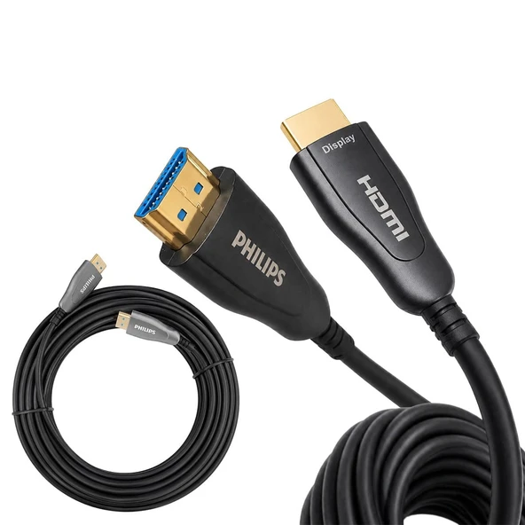 Philips SWR3019W/93 100 Metre 4K 60Hz AOC Fiber Optik HDMI Kablo Çinko Alaşım Gövde ürün görseli 1