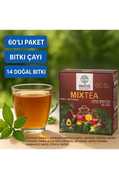 Welive Mixtea 60'lı Süzen Çay - Detoks ve Metabolizma Desteği (Karışık Bitkilerle) ürün görseli 1