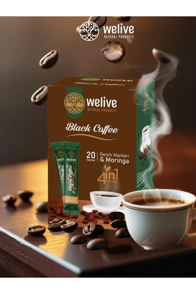 Welive 4in1 Fit Kahve – 20 Saşe – Reishi Mantarı, Moringa – Enerji, Tokluk Ve Bağışıklık Desteği ürün görseli 1