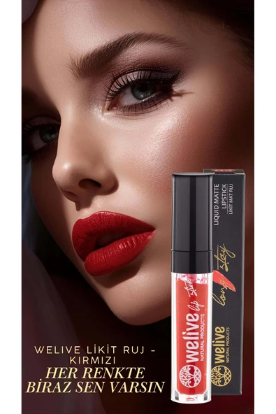 Welive Likit Mat Ruj Kırmızı 5 ml – Uzun Süre Kalıcı, Yoğun Renkli & Doğal Formül ürün görseli 1