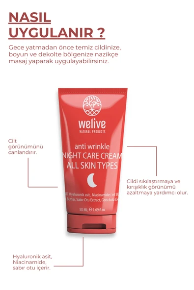 Welive NIGHT CARE CREAM ALL SKIN TYPES (GECE BAKIM KREMİ) ürün görseli 1