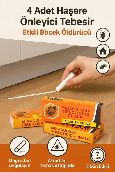 4 Adet Haşere Tebeşiri Böcek Önleyici Tebeşir Etkili Hamam Böceği Ve Karınca Kovucu (74) ürün görseli 1