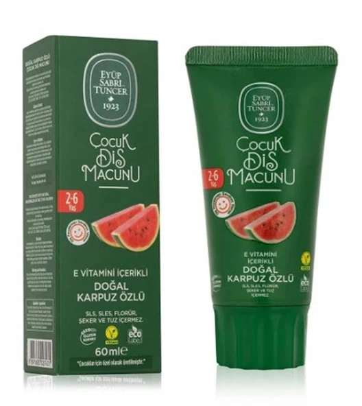 Eyüp Sabri Tuncer Doğal Karpuz Özlü 2-6 Yaş Çocuk Diş Macunu 60 ml ürün görseli 1