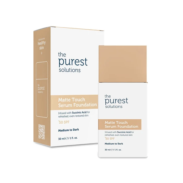 The Purest Solutions Matte Touch Sebum Dengeleyici ve Matlaştırıcı Serum Fondöten SPF50+ Orta-Koyu Ton 30 ml ürün görseli 1