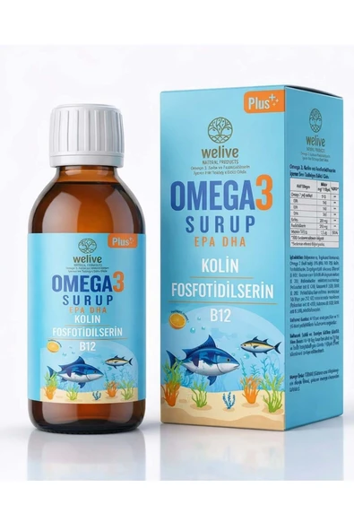 Welive Omega 3 EPA DHA Kolin Fosfatidilserin B12 İçeren Şurup 150 ml ürün görseli 1