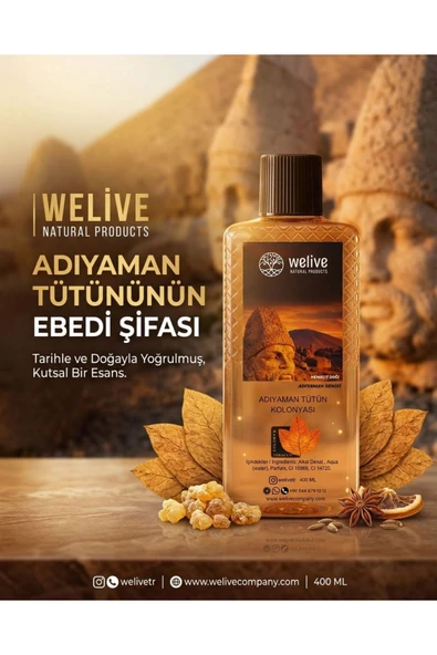 Welive ADIYAMAN TÜTÜN KOLONYASI 400 ML (NEMRUT) 80 DERECE ürün görseli 1