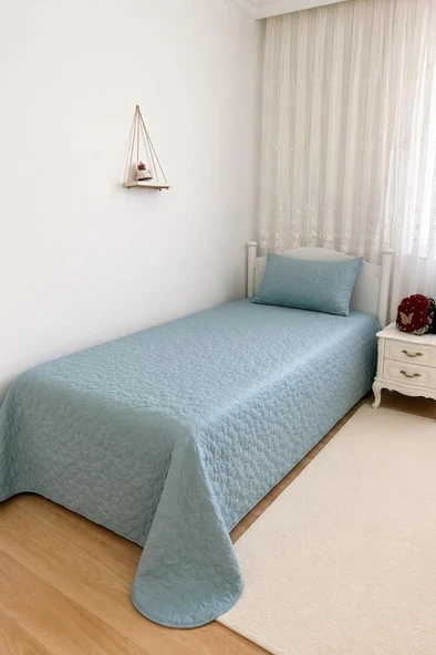 Star Tek Kişilik Kapitoneli Yatak Örtüsü Mint Yeşili ürün görseli 1