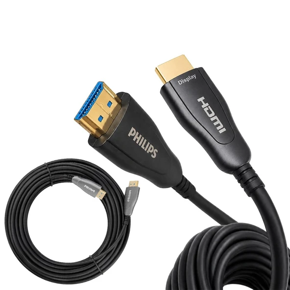 Philips SWR3019W/93 60 Metre 4K 60Hz AOC Fiber Optik HDMI Kablo Çinko Alaşım Gövde ürün görseli 1