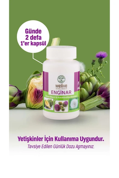 Welive Karaciğer Dostu 3’lü Bitkisel Formül – Enginar, Devedikeni, Karahindiba Ekstresi – 60 Kapsül ürün görseli 1