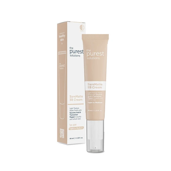 The Purest Solutions Yağlı ve Karma Ciltler İçin Matlaştırıcı BB Krem SPF 50+ Açık-Orta Ton 40 ml ürün görseli 1