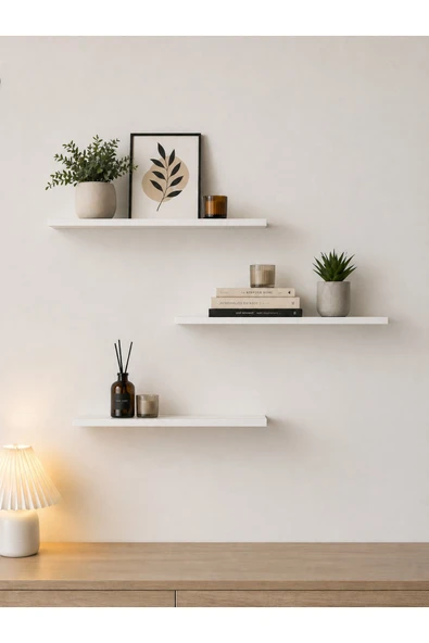 Harmony 3 Raflı Gizli Monte Uçan Raf 50*15 cm ürün görseli 1