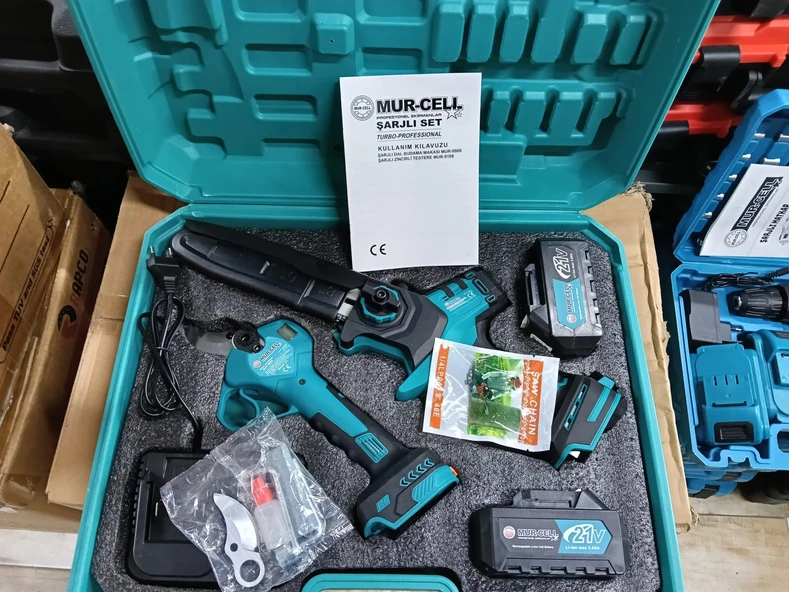 DAL BUDAMA MAKASI (MUR-9908)- ZİNCİRLİ TESTERE (MUR-9108) 2'Lİ ŞARJLI MAKİNA SETİ ürün görseli 1