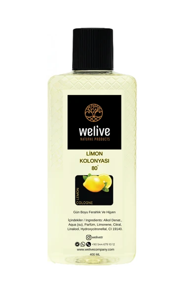 Welive LİMON KOLONYASI 400 ML 80 DERECE - Resim 2