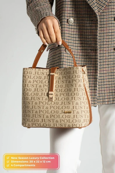 Just Polo Kadın Orta Boy Su Geçirmez Günlük Şık El Ve Omuz Çantası EBAT 23 X 18 CM Shoulder Bag ürün görseli 1
