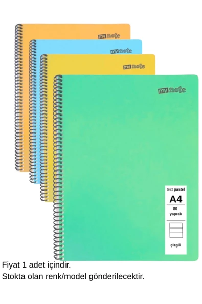 TEXT PASTEL DEFTER A4 80 YAPRAK ÇİZGİLİ 1 ADET ürün görseli 1