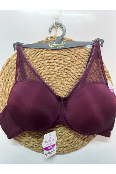 Love Fuchsia Underwear Balenli Destekli Push Up İthal Mikro sütyen Tül Detaylı ürün görseli 1