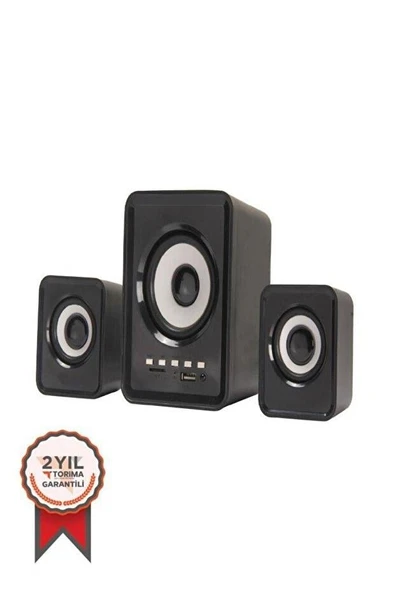 TORİMA D23 Bluetooth Hoparlör 3.5mm Jack Kablolu Bilgisayar Hoparlörü Siyah ürün görseli 1