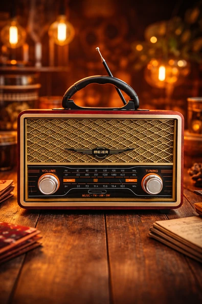 M-156BT Nostaljik Radyo Görünümlü Bluetooth,Hafıza Kartı,Usb Bellek,Aux Ve Radyo Destekli Hoparlör Gri ürün görseli 1