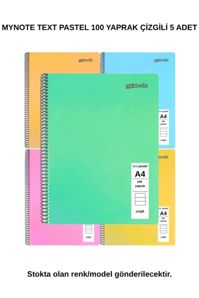 TEXT PASTEL DEFTER A4 100 Yaprak ÇİZGİLİ 5 Adet ürün görseli 1