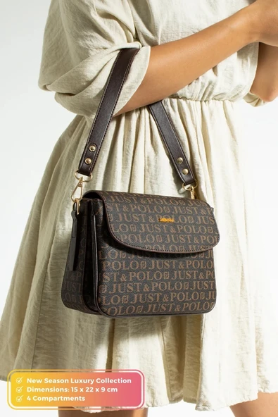 Just Polo Kadın Kahve Günlük Kullanıma Uygun Şık Ve Kullanışlı Askılı Omuz Çantası Shoulder Bag ürün görseli 1