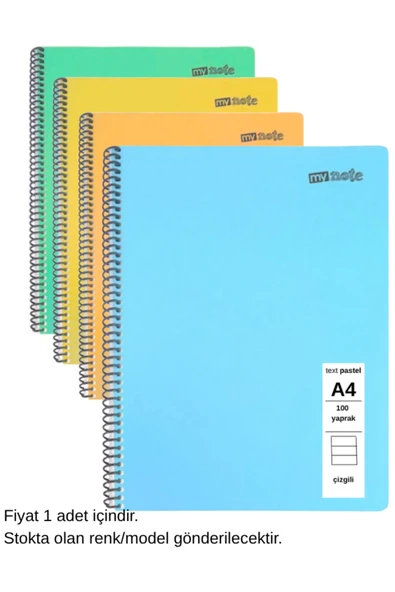 TEXT PASTEL DEFTER A4 100 Yaprak ÇİZGİLİ 1 Adet ürün görseli 1