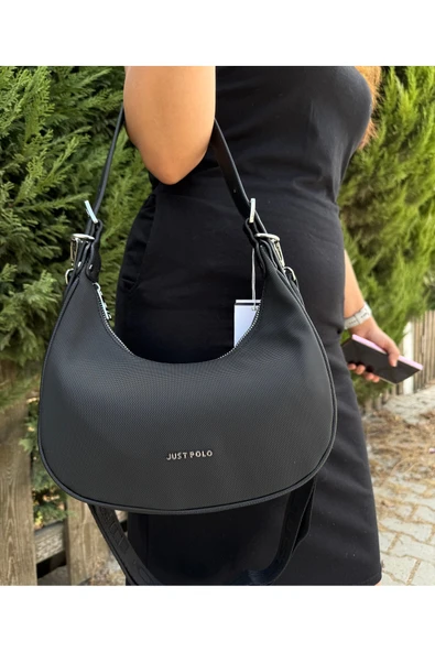 Just Polo Kadın Siyah Yeni Sezon Su Geçirmez El & Omuz Ve Çapraz Askılı Çanta Shopper ürün görseli 1