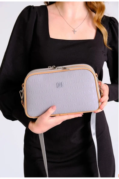 Just Polo Kadın Gri Taba Ayarlanabilir Uzun Askılı Omuz Çantası MH402323 ürün görseli 1