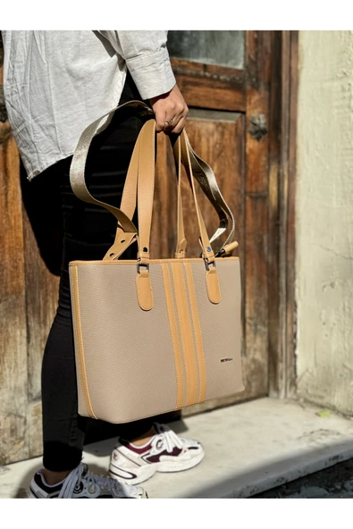 Just Polo Günlük Kombinlere Uygun Kadın Yeni Sezon Büyük Boy 3 Bölmeli Lüks El Ve Omuz Çantası Shoulder Bag ürün görseli 1