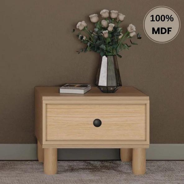 Meşe Mdf Ayaklı Tasarım Komodin ürün görseli 1