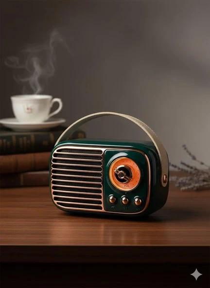 GTS-1959 Retro Bluetooth Hoparlör – Askılı Tasarım, USB & TF Kart Destekli, Taşınabilir Mini Ses Sistemi Yeşil ürün görseli 1