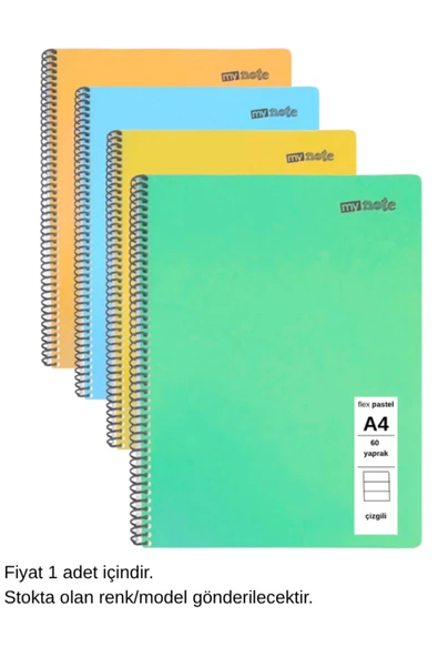 FLEX Pastel Defter A4 60 Yaprak Çizgili 1 Adet ürün görseli 1