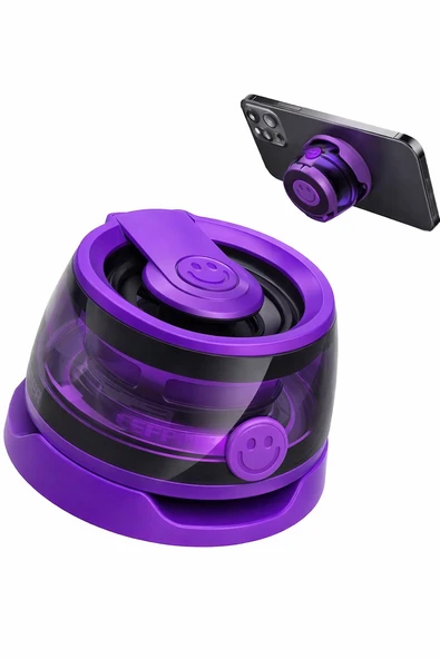 G200 Cepini Mıknatıslı Bluetooth Speaker  iPhone android Telefon standı  5W Mini RGB Mor ürün görseli 1
